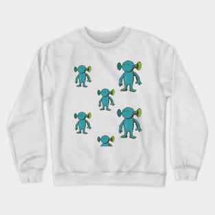 Eared Alien Pattern Crewneck Sweatshirt